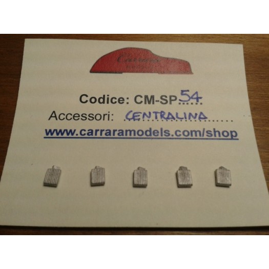 CM-SP54 set 5 pz centraline elettroniche per auto sport proototipo ecc..  in metallo bianco - scala 1:43